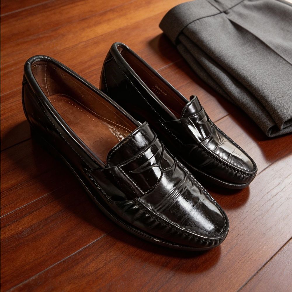 Allen Edmonds men’s Classic Black Leather Loafers Walden size 9B